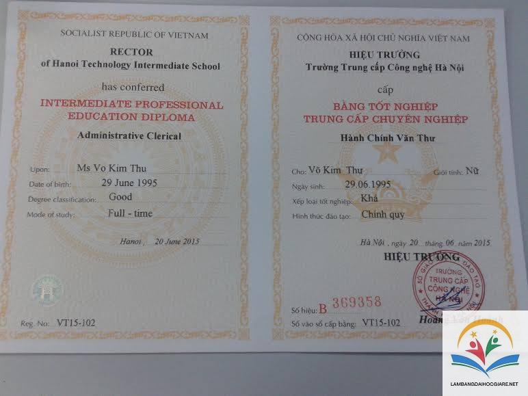 Làm bằng trung cấp chuyên nghiệp 1